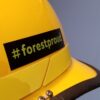 hard hat with sticker